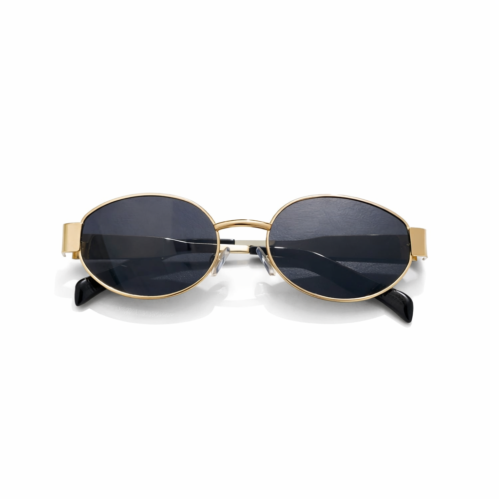 Elegent Gold Tone Round Sunglasses